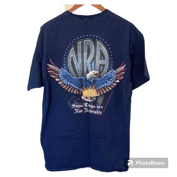 NRA Blue S/S T-Shirt Men's Size XL Some Things are Not Negotiable 2013 - Picture 2 of 14